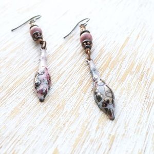 Pink Rhodonite Gemstone Earrings